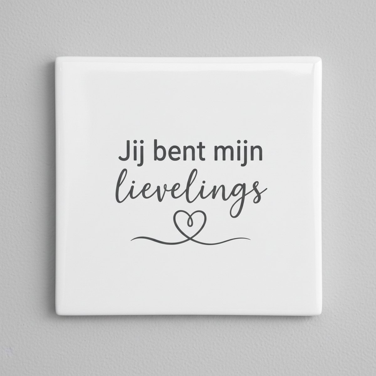 Nevolis Jij Bent Mijn Lievelings Tekst Decoratieve Tegel – Minimalistische Romantische Wanddecoratie – 15 x 15 cm Multi Color