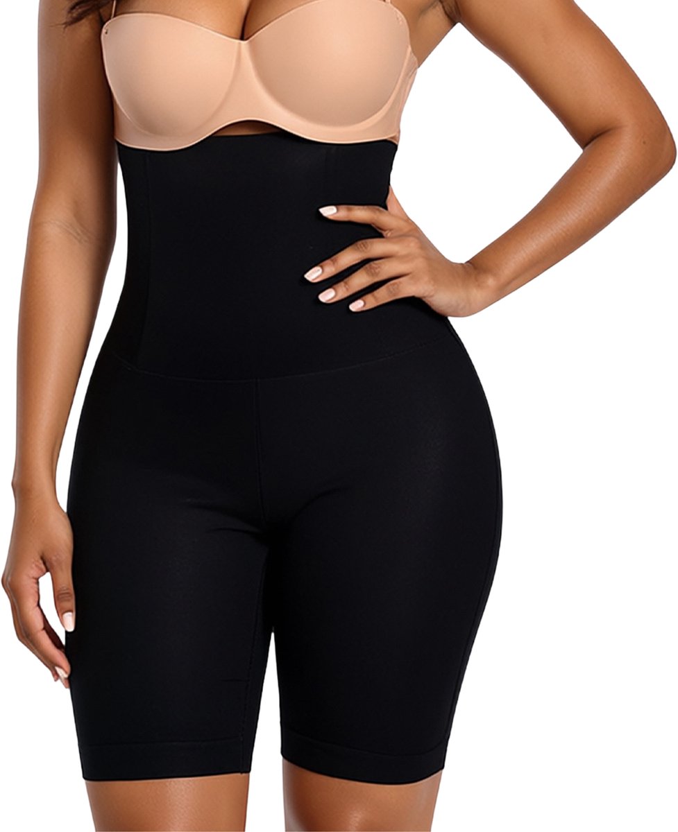 Shapetape Corrigerende High Waist Short - Corrigerend Broekje - Zwart - Corrigerende Boxershort Dames - Ultrazacht - Corrigerend Ondergoed - Dames Boxer - Naadloos Ondergoed Dames - Corrigerende Broek - Shapewear Dames - Dames Short Short - Zwart