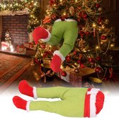 Jambes Du Père Noël Décoratives - 42 Cm, Velours, à Placer Dans Le Sapin Ou Sur La Cheminée, Humour De Noël