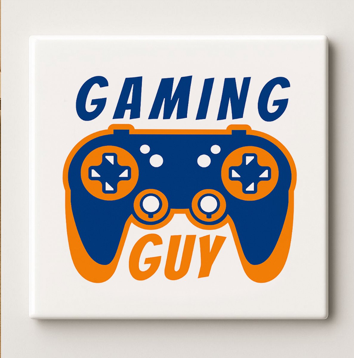 Gaming Guy Tegel – Retro Gamecontroller Design Wanddecoratie voor Gamers – Keramische Tegel 15 × 15 cm