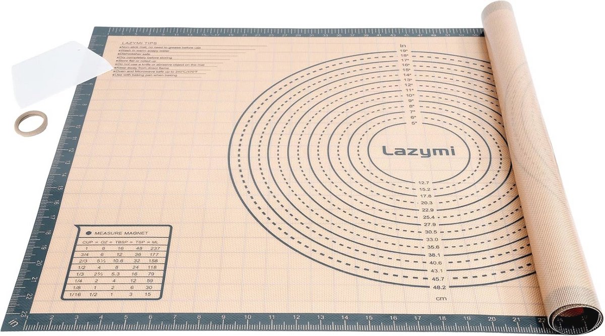 Grote Siliconen Bakmat met Antislip en Anti-aanbaklaag - 91 x 61 cm - Ideaal voor Deeg, Pizza en Fondant