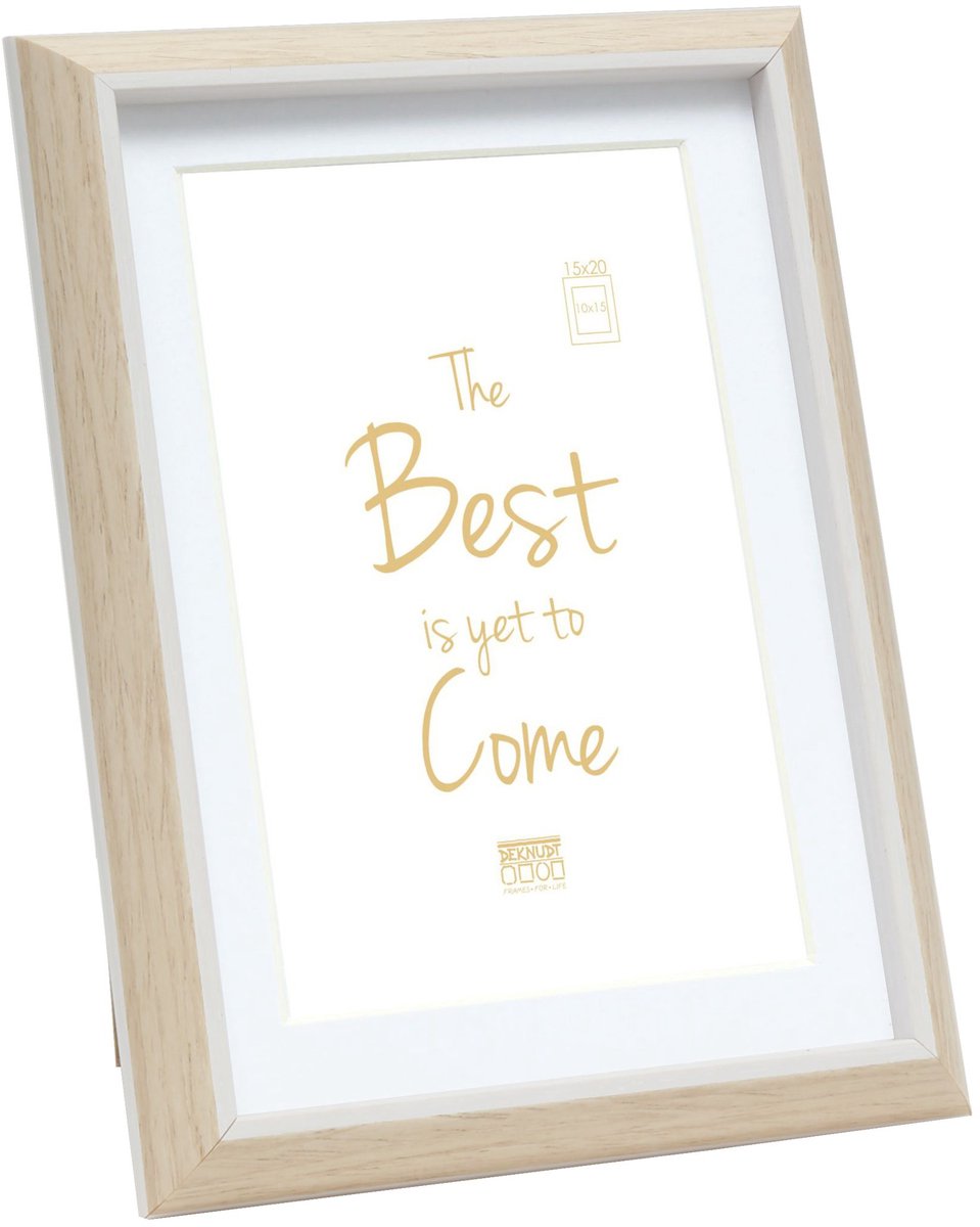 Deknudt Frames fotolijst S46WG3 P1 - lichte houtkleur/wit - 10x15 / 15x20 cm naturel