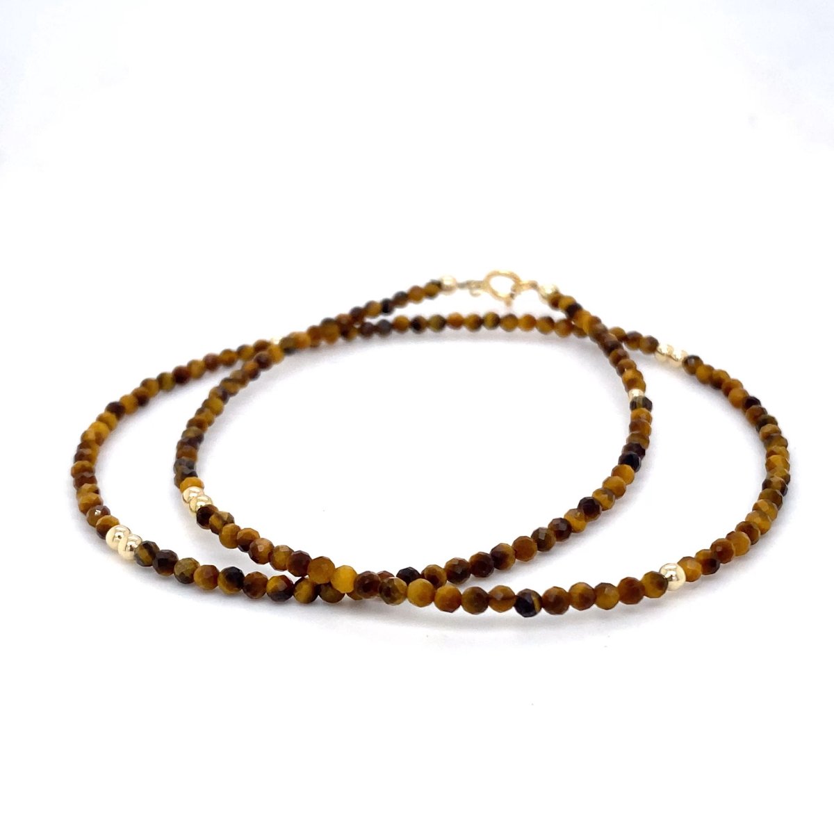 Pat's Jewels Ketting - Dames Ketting - Kralen Ketting - Edelsteen - Bruin - Tijgeroog - Goud