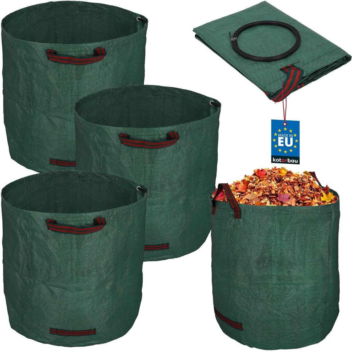 Merkloos - Tuinkos - Oprolbaar - 270L - Groen