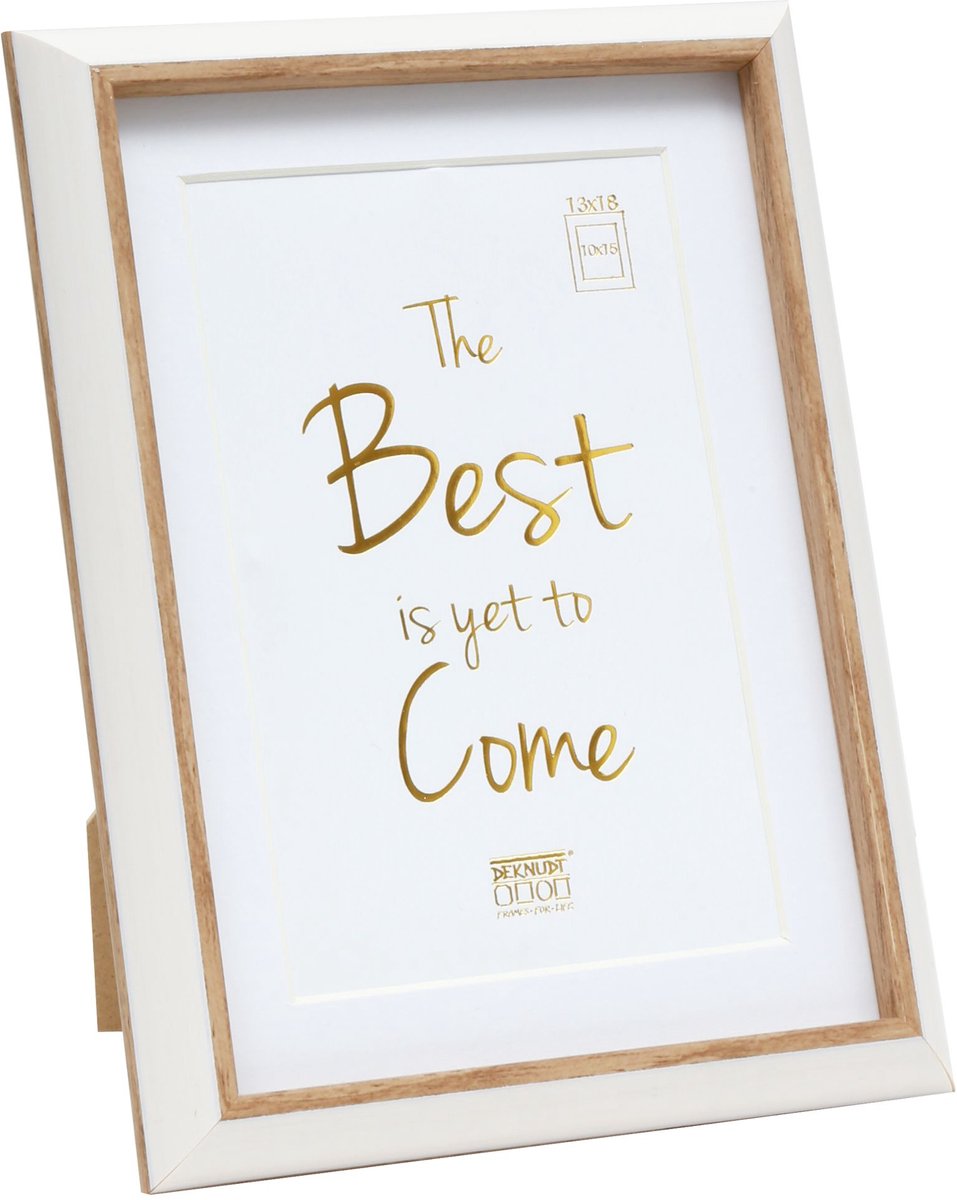 Deknudt Frames fotolijst S46WG1 P1 - wit/naturel - 10x15 / 13x18 cm