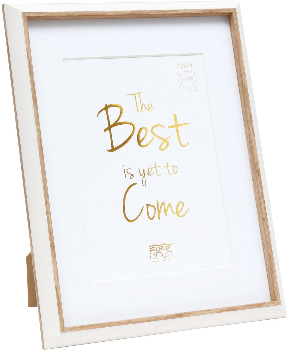 Deknudt Frames fotolijst S46WG1 P1 - wit/naturel - 13x18 / 18x24 cm
