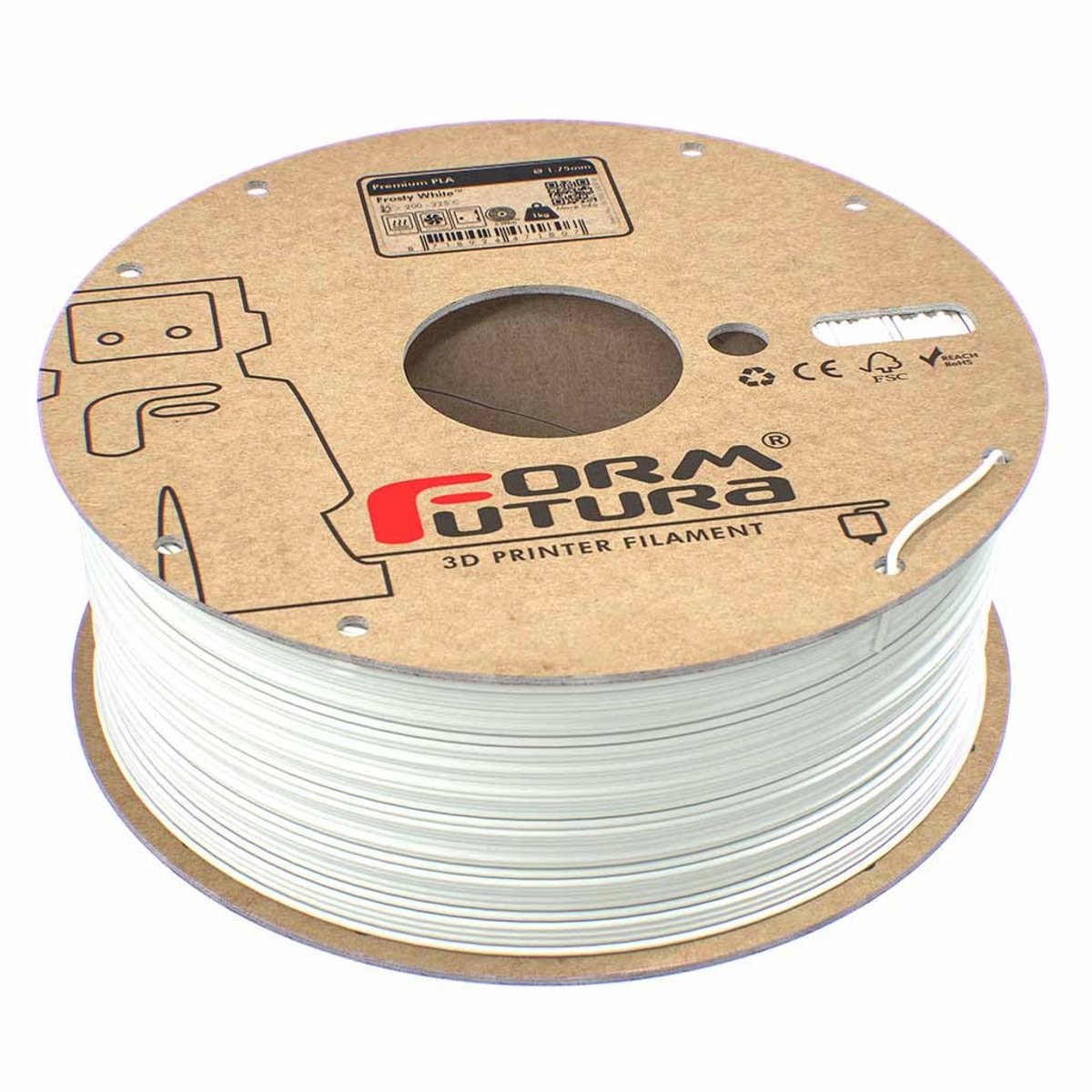 1.75mm Premium PLA Filament - Frosty White voor 3D Printers