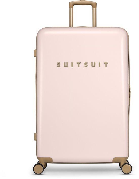 SUITSUIT Reiskoffer 76x51x28 - Reiskoffer met wielen - Veilig TSA cijferslot - Lichtgewicht koffer - Reiskoffer groot - 94L - Fusion koffer Rose Pearl - Roze