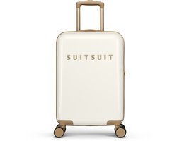 SUITSUIT Handbagage koffer 55x35x20 - Handbagage trolley - Lichtgewicht koffer - Reiskoffer - Veilig TSA cijferslot - Fusion koffer White Sawn - Wit