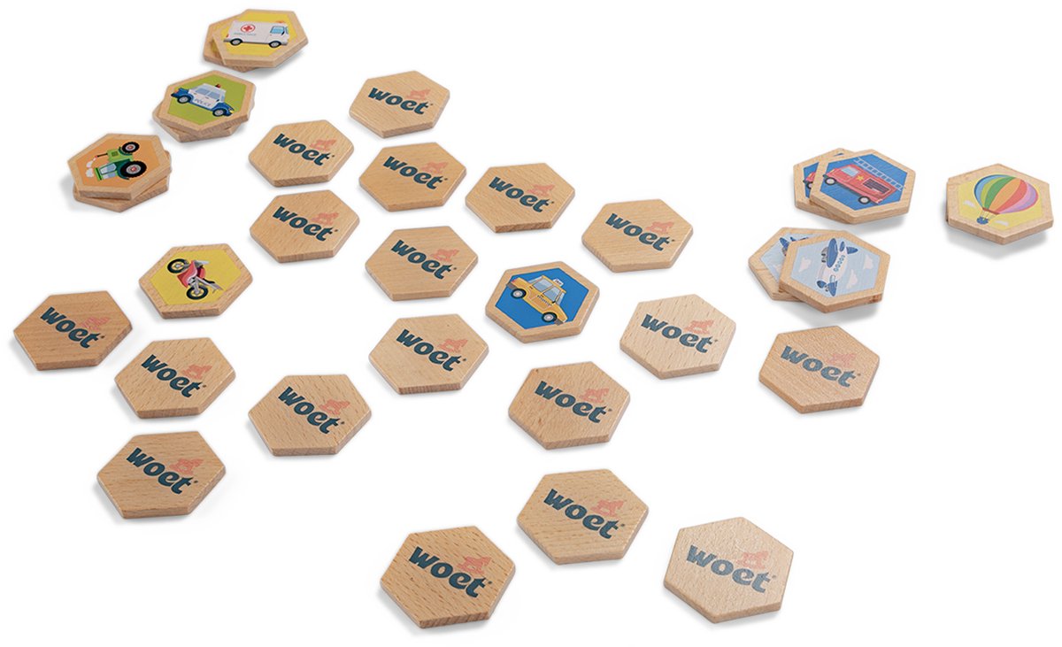 Woet® Houten Memory Spel met Voertuigen - Geheugenspel voor Kinderen - FSC - Inclusief Opbergzak - Educatief Speelgoed - Vanaf 2 Jaar — afbeelding 3