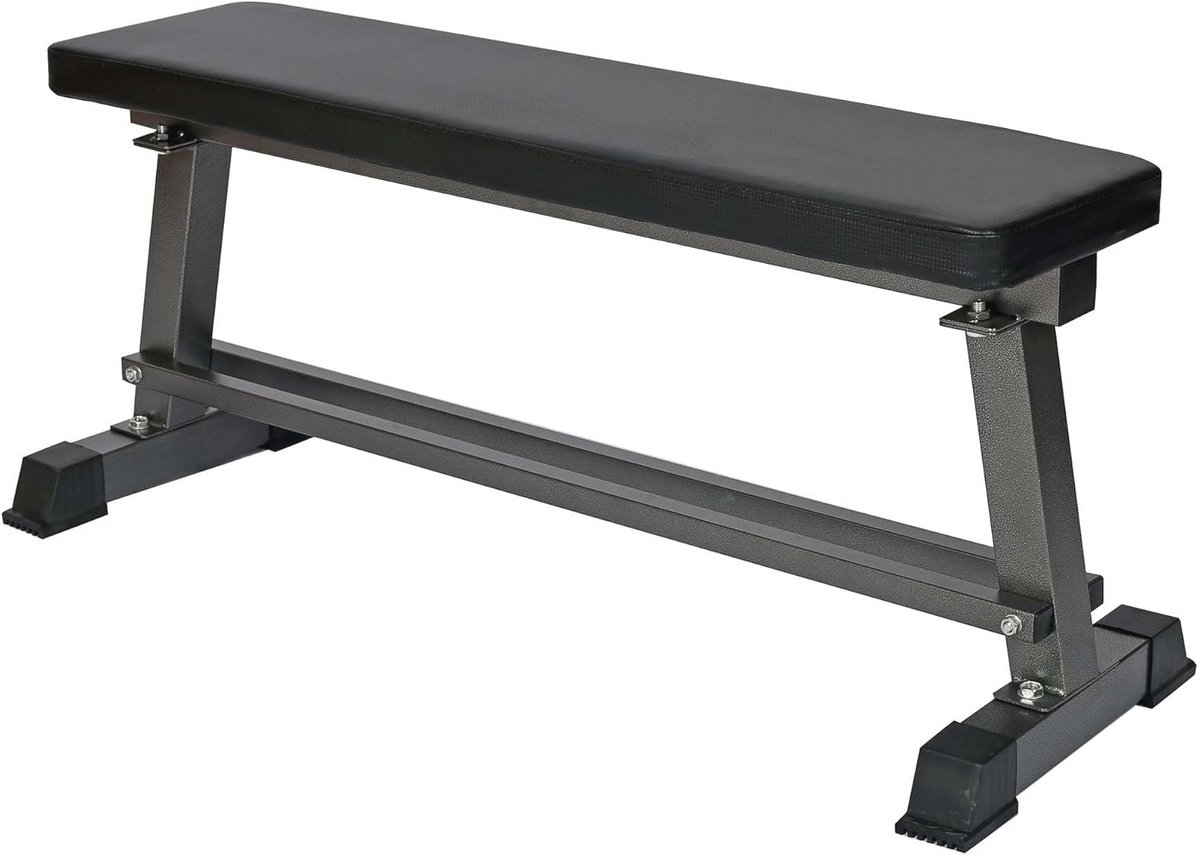 Flat Fitness Bank voor Krachttraining tot 300 kg - Verstelbare Gewichten