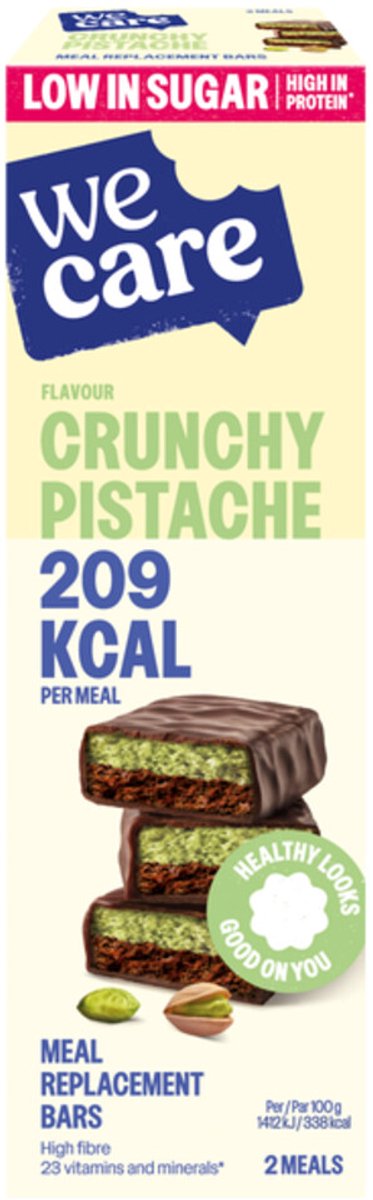 WeCare Maaltijdvervanger - Repen - Crunchy Pistache - 6 x 124 gr