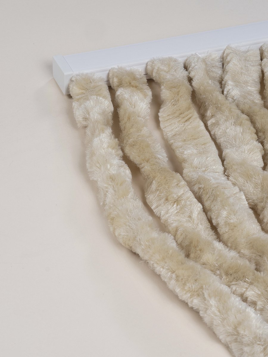 Jekra Vliegengordijnen - Deurgordijn kattenstaart effen - beige - 90x210cm