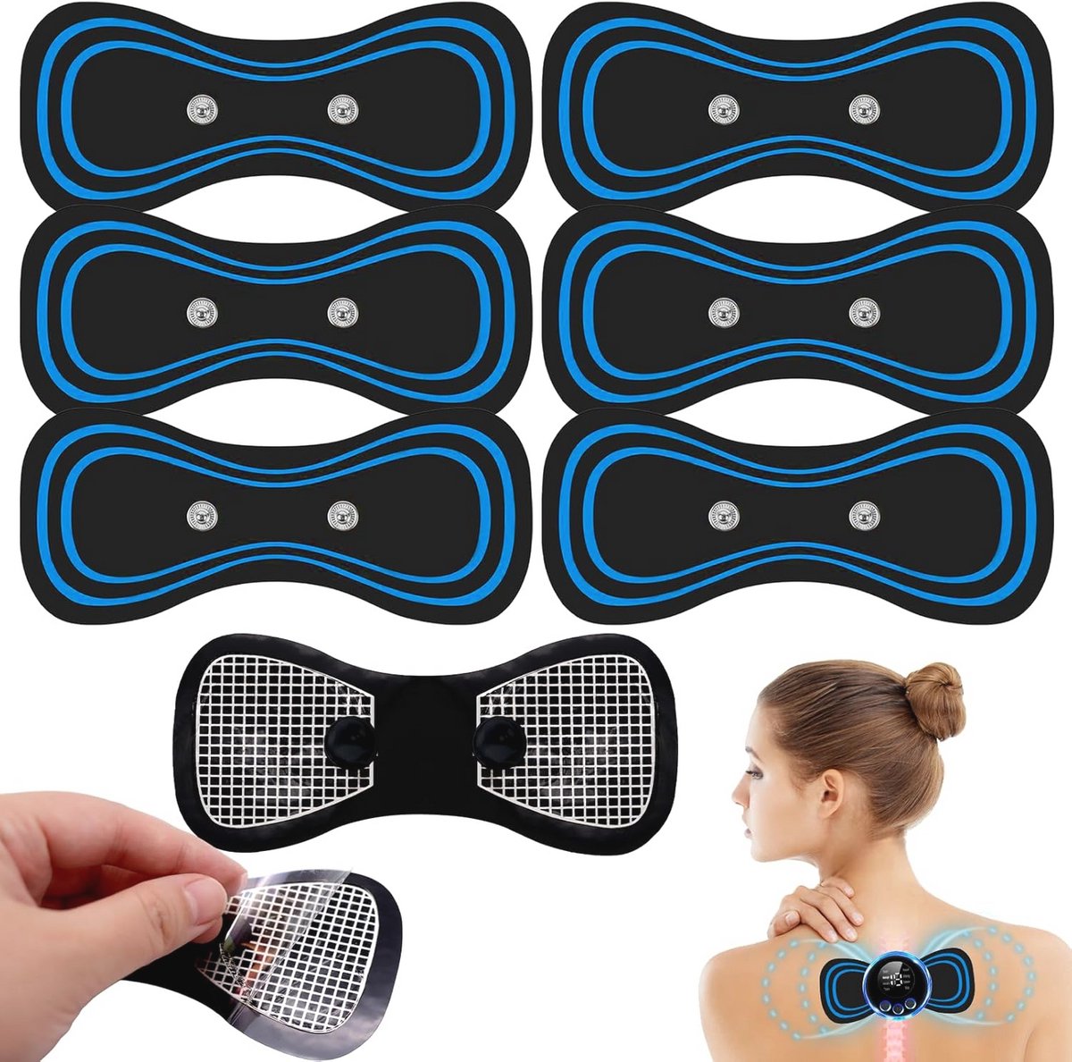 Set van 6 Vervangbare Nek- en Schouderpads voor Massager