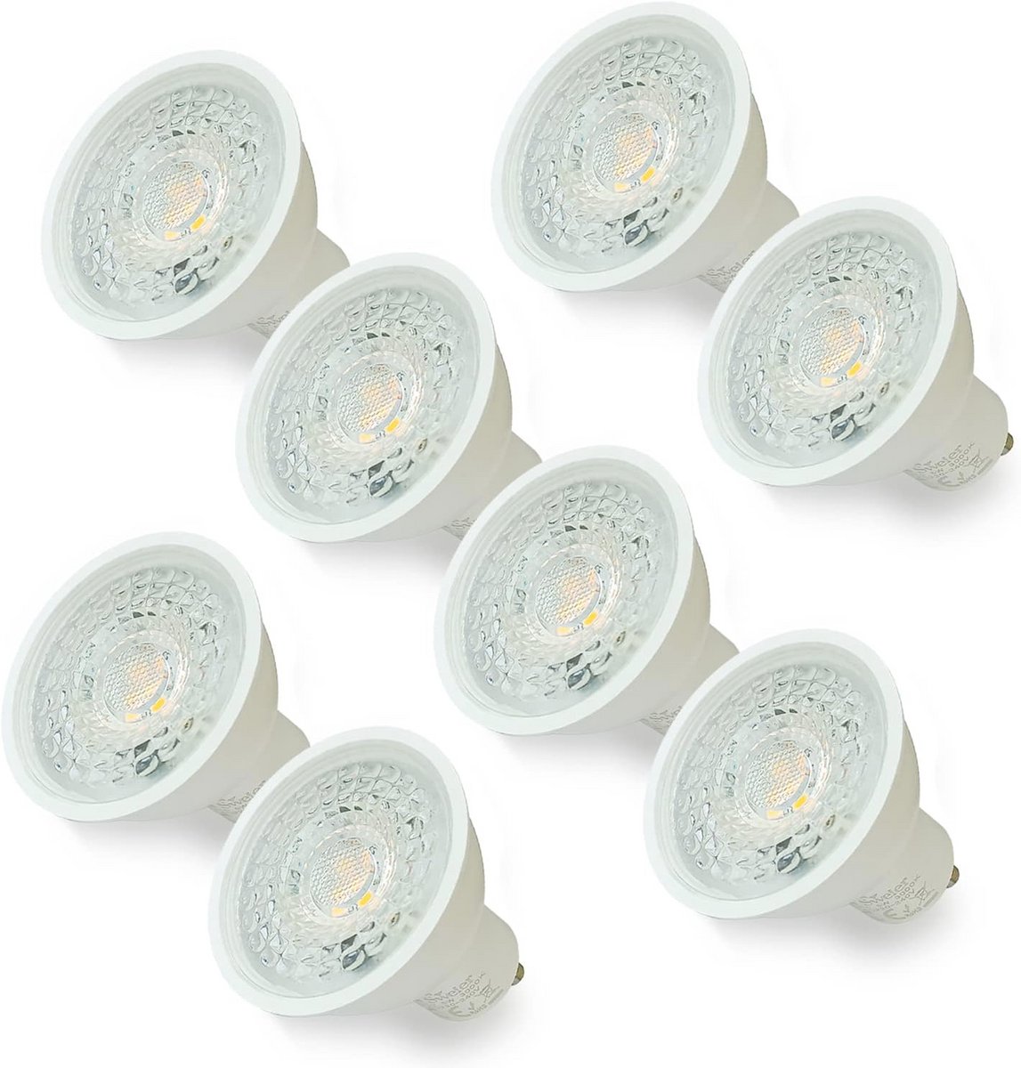 Sweier GU10 LED Lampen, 430LM Energiezuinige verlichting Warm wit 3000K, Spotlamp 5W Equivalent aan 50W Halogeenlamp,CRI>83, Verpakking van 8,kwikvrij, UV/IR vrij