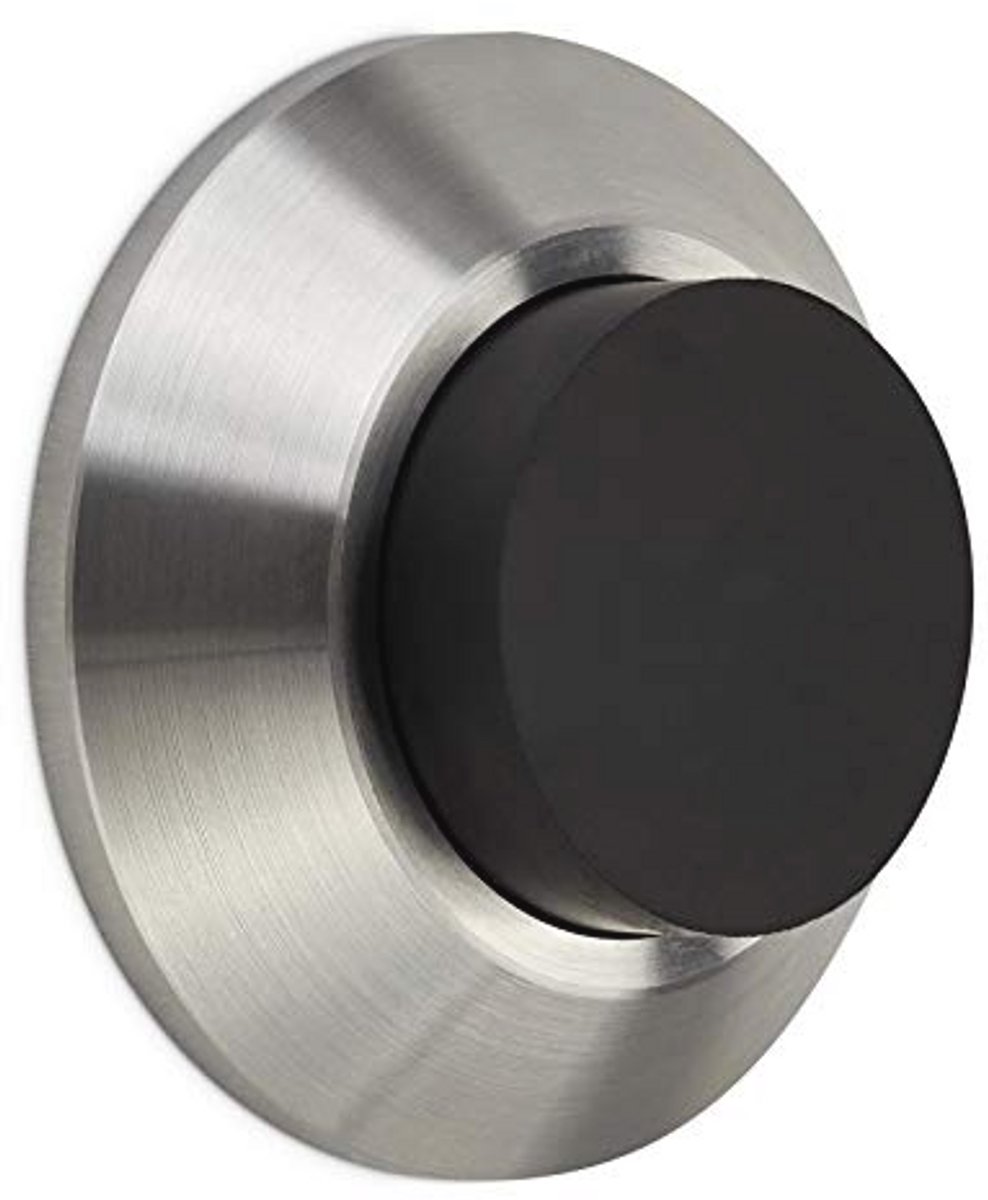 Deurstop van Roestvrij Staal - Modern Disc Vormgeving met Rubber Buffer