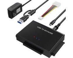 IDE USB-adapter voor 2,5 en 3,5 inch HDD/SSD - USB 3.0 met 12 V 2 A voeding