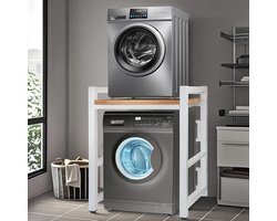 Wasmachinekast met droogkast en verstelbare rekken - Draagvermogen 300 kg - Voor badkamer, keuken, balkon en wasruimte
