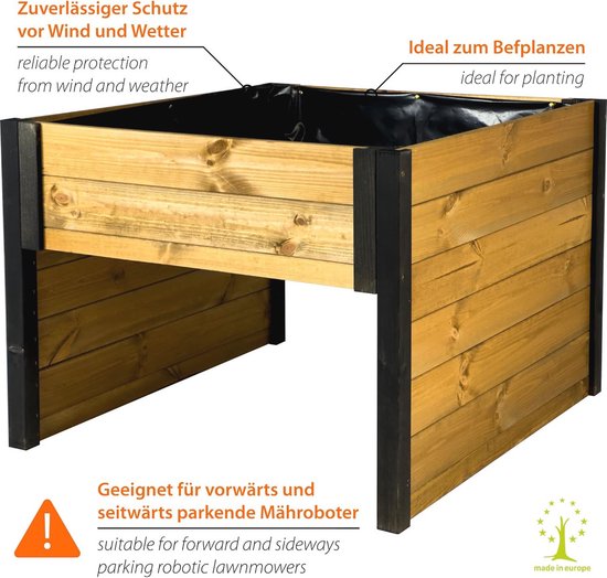Garage voor Robotmaaier met Plantenbak - Hout, Tweekleurig, 79 x 73 x 56 cm — afbeelding 5