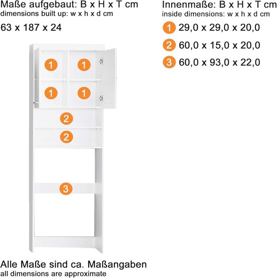 Bedkast met opbergruimte - Met ledverlichting - L265 cm - Kleur
