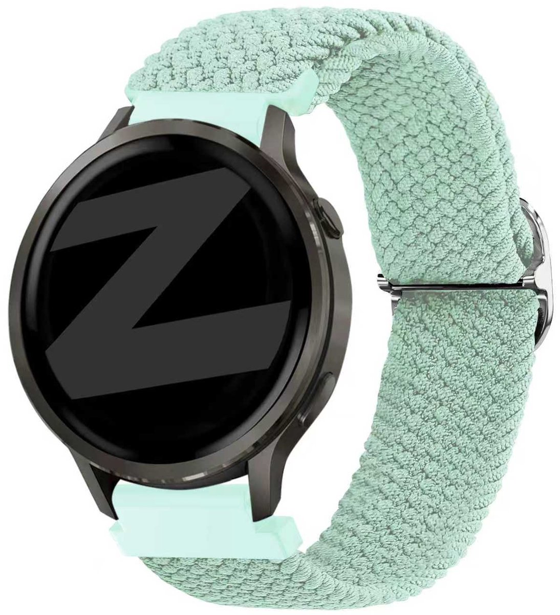 Bandz gevlochten nylon bandje (18mm) - Geschikt voor Garmin Vivoactive 4s / Vivomove 3s / Venu 2s / Venu 3s / Forerunner 255s / Forerunner 265s / Venu 4 - 41mm - Turquoise