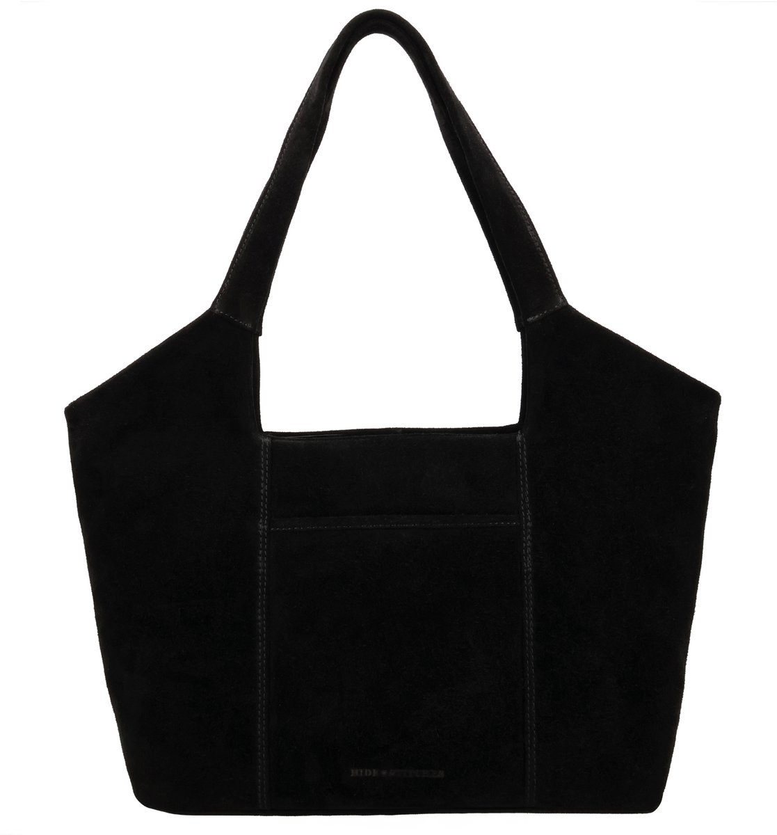 Hide & Stitches Brazos Schoudertas - Shopper - 40 x 25 x 14 cm - Leer - Suede - Dames Tas - Leren Dames Tas - Zwart