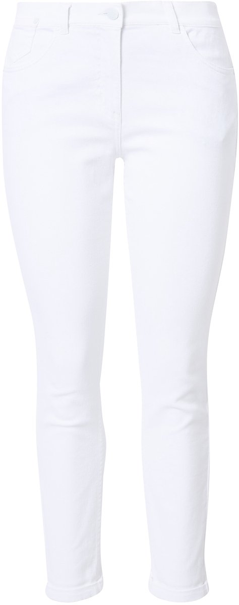 Ulla Popken - Dames - Jeans Sarah smalle pijpen comfortabele tailleband - Sneeuwwit - Maat 21