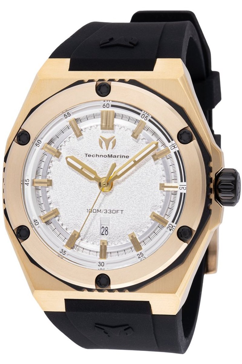 TechnoMarine CORAL TM-416068 Heren Horloge - Waterdicht - Analoog - Quartz Uurwerk - Roestvrij Staal met zilveren Wijzerplaat - 45mm