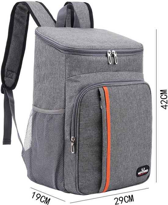 Geïsoleerde picknickrugzak - Waterdichte en verkoelende rugzak met grote inhoud - 23 l - Lekvrije picknicktas - Geschikt voor kamperen, picknicks, barbecues, reizen en buitenactiviteiten - Klassieke stijl - Cyaan — afbeelding 2