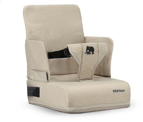 Siège Booster de voyage Deryan - Comprend une sangle de fixation couleur nougat