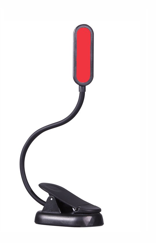 Roodlicht Leeslampje - Stimuleert Melatonine en Bioritme voor Betere Slaap - Klemlamp voor in Bed - Leeslampje voor Boek - Rood Licht Lamp