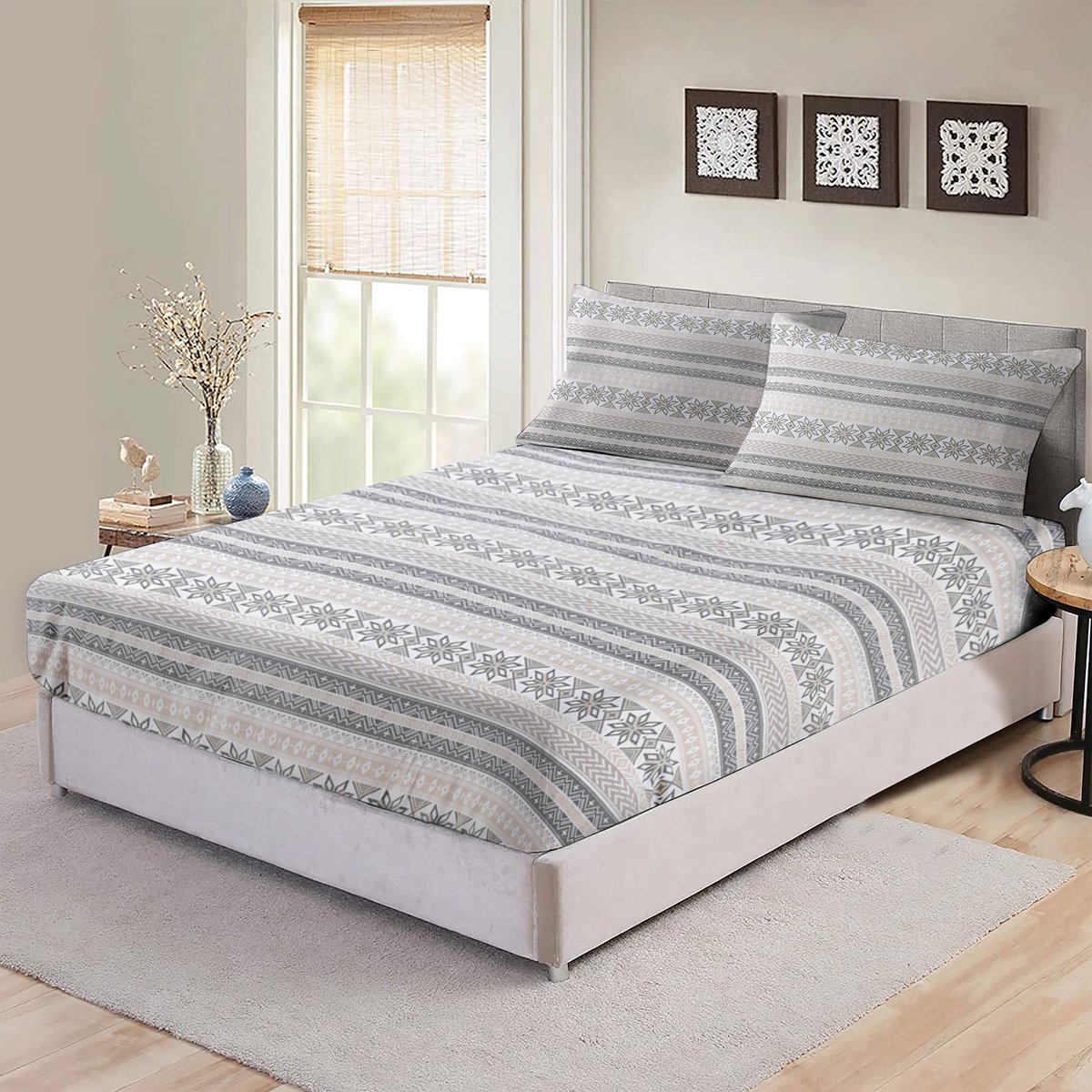 Bed Glow & Apparel Flanel Hoeslaken en 2 Kussensloops Set – 100% Flanel – 140x200 cm + 60x70 cm – Zacht, Duurzaam & Huidvriendelijk –Ideaal voor Elke Slaapkamerstijl