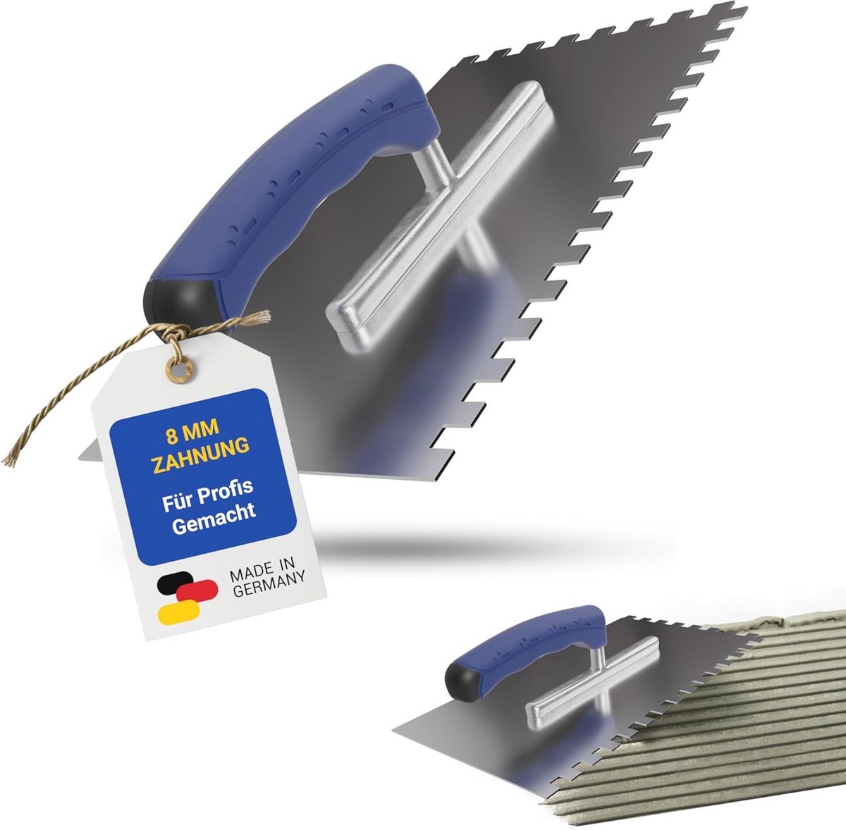 Ergonomische Tandtroffel met 8 mm Vertanding voor Tegelwerkzaamheden