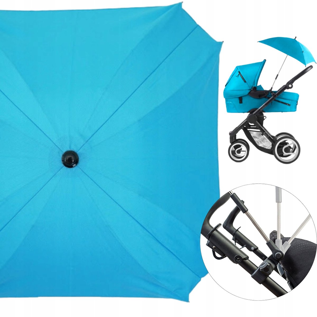 Universele Kinderwagen Parasol met UV Bescherming - Vierkant