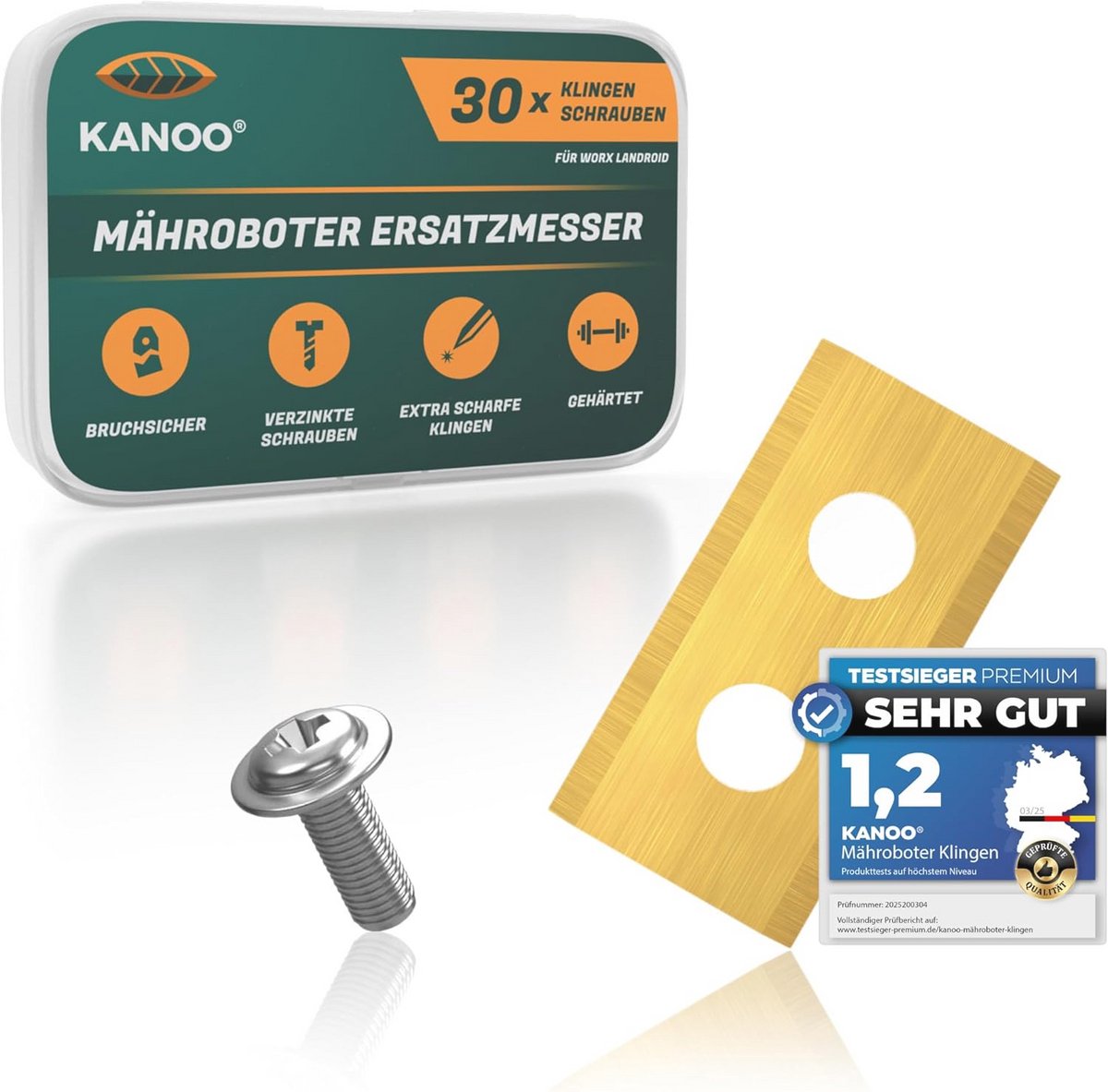 Premium Titanium Reservemessen voor Robotmaaiers - Set van - Premium - €52,39