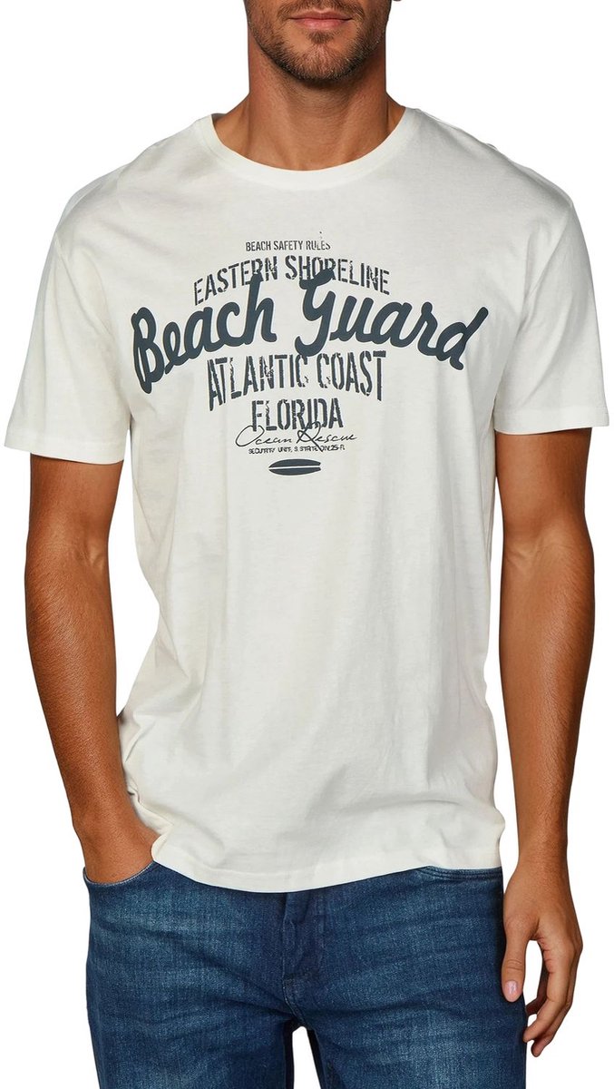 riverso Heren T-Shirt RIVLeon regular fit Wit L Ronde Hals Volwassenen - gemaakt van 100% katoen