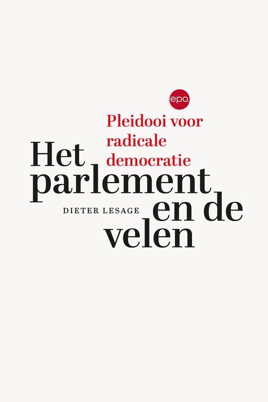 Boekomslag met de titel 'Het parlement en de velen' door Dieter Lesage.