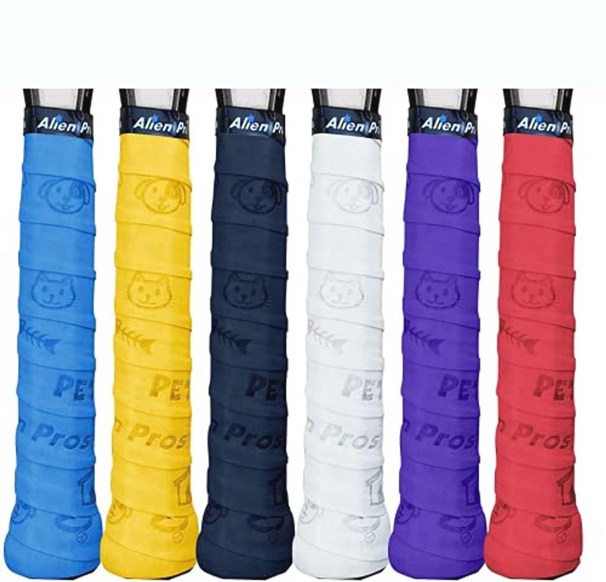 Tennis Racket Grip Tape - Voorgesneden en Dry Feel Grip (6 grepen) voor Hoge Prestaties