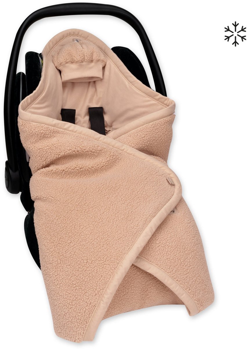 BEMINI Voetenzak - Biside 0-12m - Knusse teddy - Natural