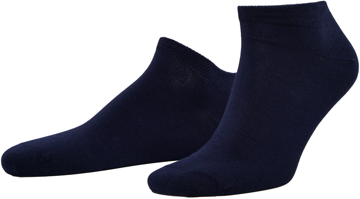 JP 1880 - Heren - sneakersokken set van 2 uni - Donkermarine - Maat 51+