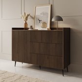 Meubella - Asty - Dressoir - Donker eiken - 126x41x92 cm
