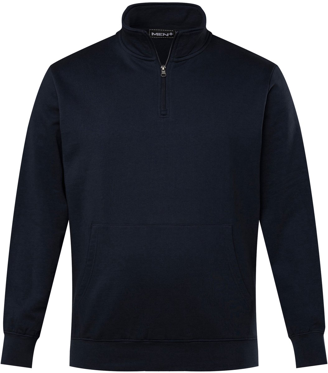 Men Plus - Heren - Sweat-troyer opstaande kraag rits - Navy blauw - Maat 52+