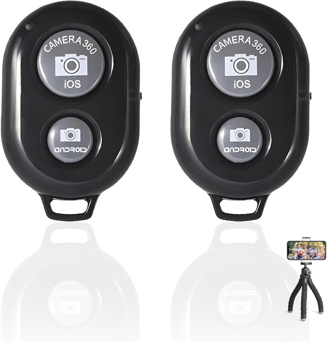 Bluetooth Afstandsbediening voor Camera en Selfies - 2 Stuks voor Mobiele Telefoons