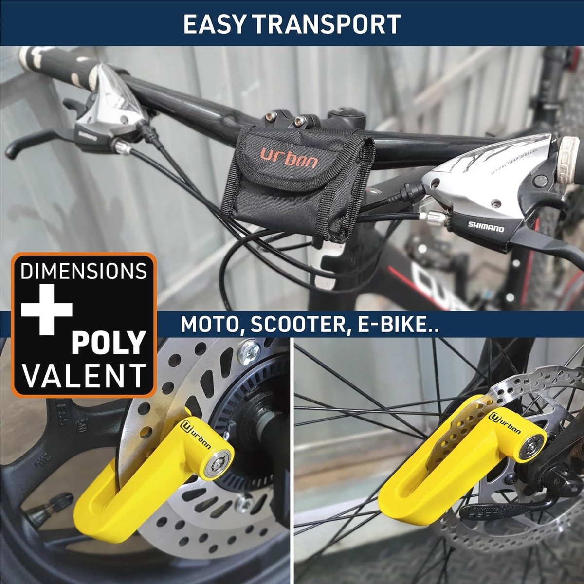 Universeel Remschijfslot voor Motorfiets, Scooter en Fiets - Veiligheidsniveau 5 - Lichtgewicht en Draagbaar – foto 3