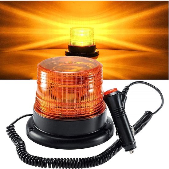 Bseical Waarschuwingslicht met sterke magneet, rondom licht met 9 knipperlichtmodi, rondom waarschuwingslicht noodknipperlicht waarschuwingslichten batterij voor dak, auto, vrachtwagen, fiets (rood, 3 stuks