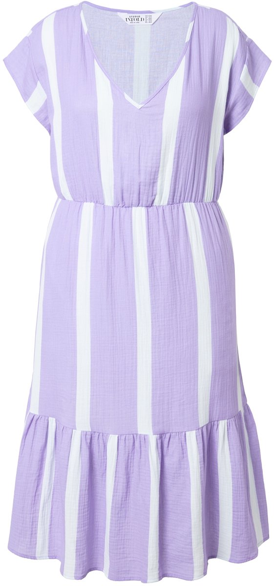 Studio Untold - Dames - Midi-jurk A-lijn mousseline strepen - Lavendel - Maat 42+
