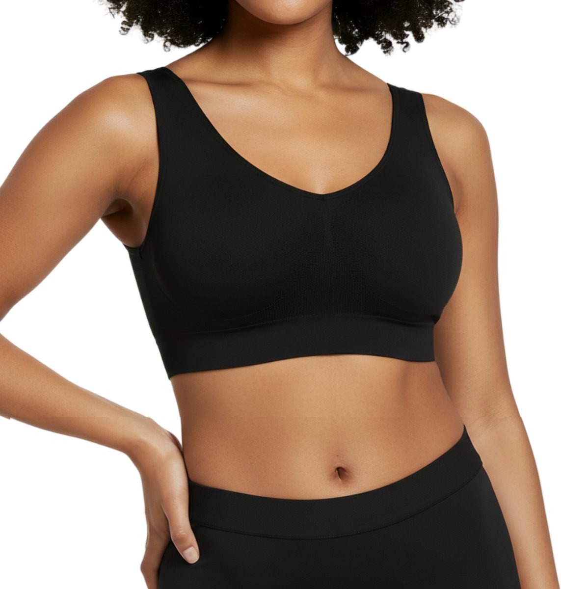 Shapetape Comfort BH zonder beugel - Zwart - Met uitneembare bh vulling - bamboe bh - Extra comfortabele Sport BH - Zwangerschaps bh - Beugelloze bh - met push up - Magic bra - met pads