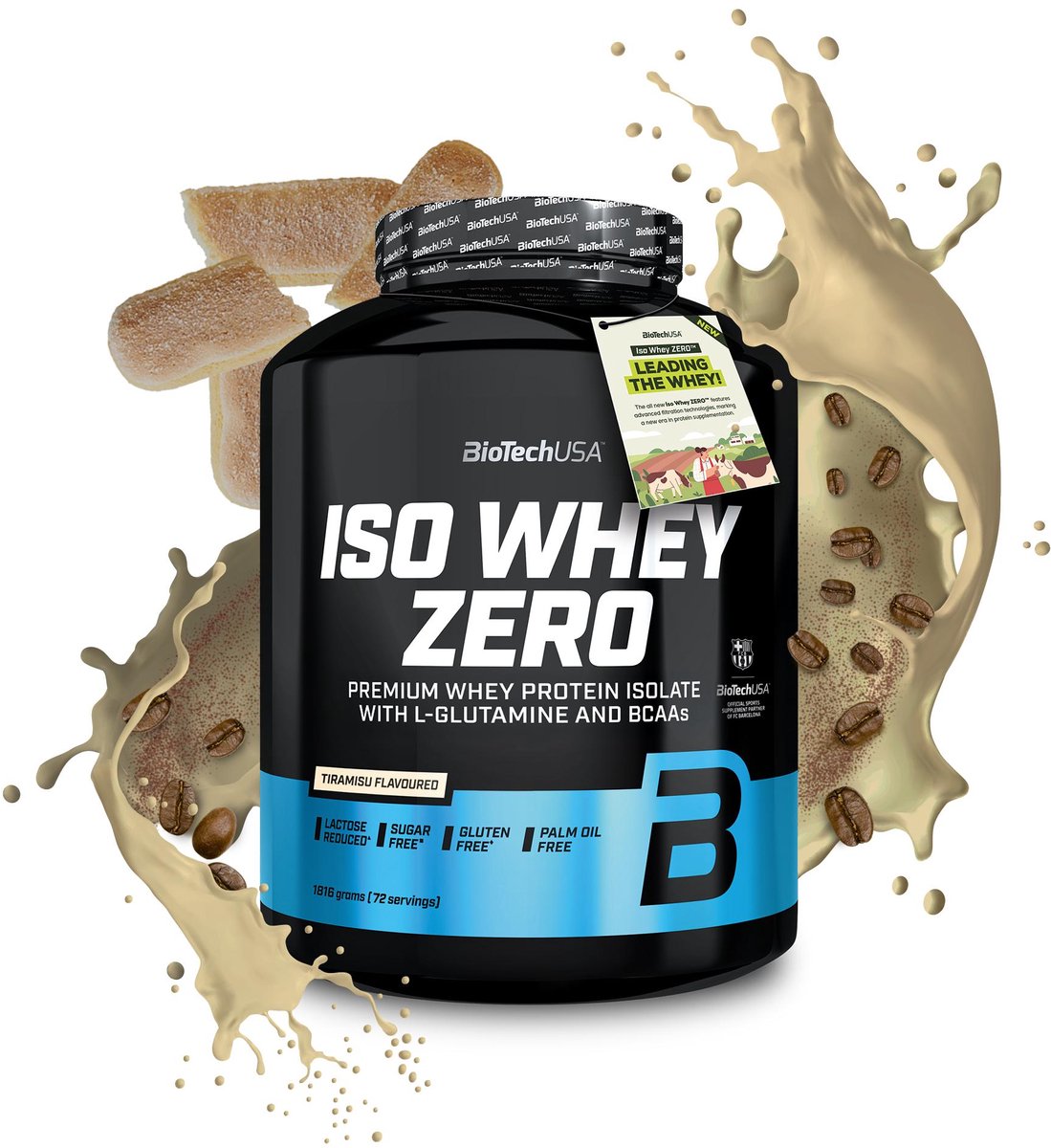 BioTechUSA Iso Whey Zero | Premium wei-eiwitisolaat | Grasgevoerd | Enzymvrij | Suiker- en glutenvrij, 1816 g, Tiramisu