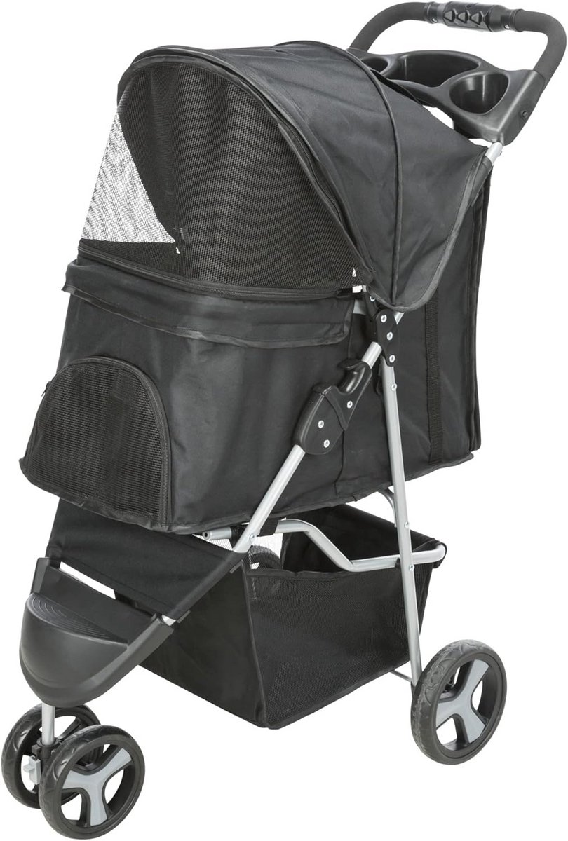 Kinderwagen voor huisdieren - 47 x 100 x 80 cm, zwart
