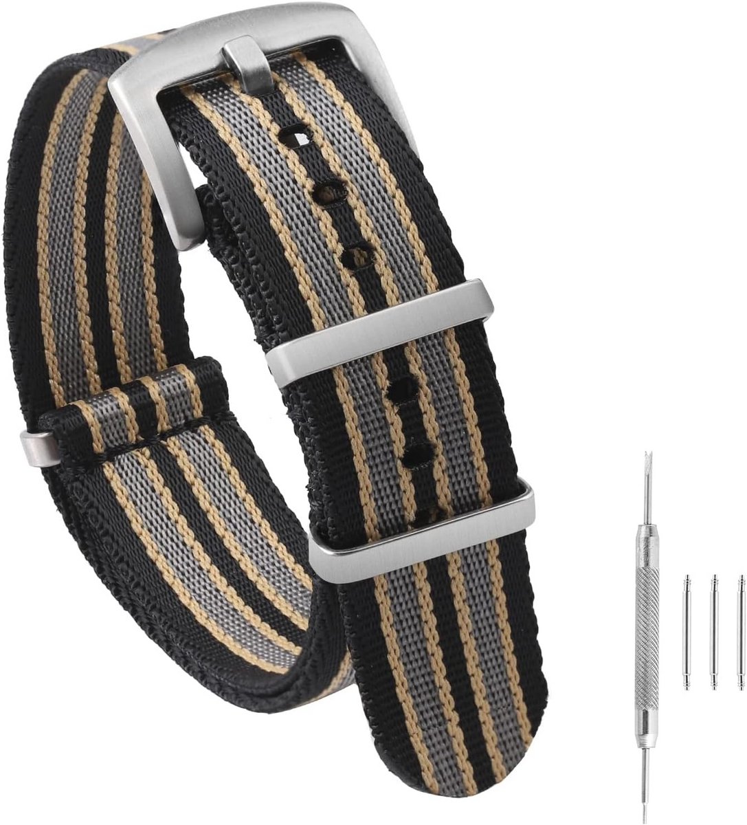 Nylon Horlogebandje voor Dames en Heren - 18, 20 of 22 mm, MeerKleurig - Comfortabel en Stijlvol